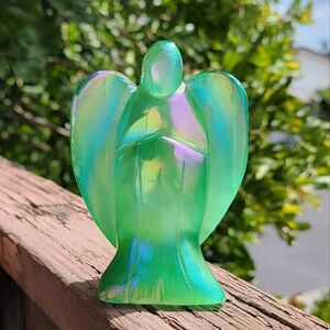(IMPERFECT) NEW 3.15" x 4.45" AURA COATED SELENITE ANGEL